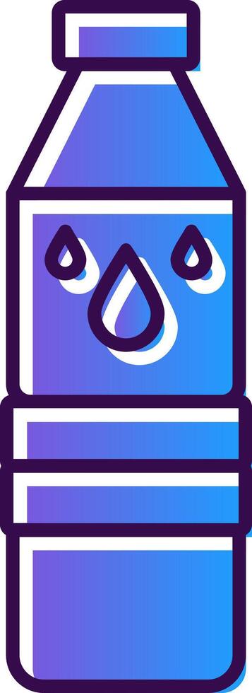 Water Bottle Gradient Filled Icon vector