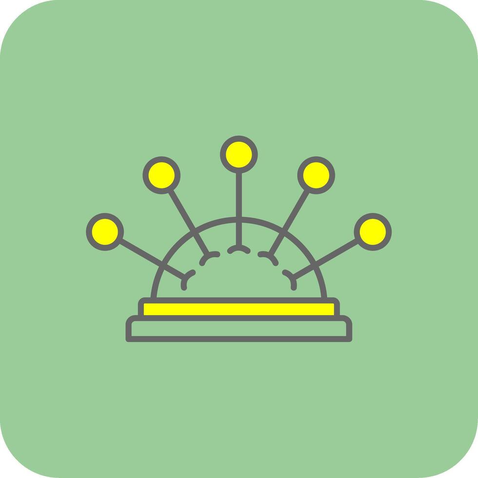 Pin Cushion Filled Yellow Icon vector