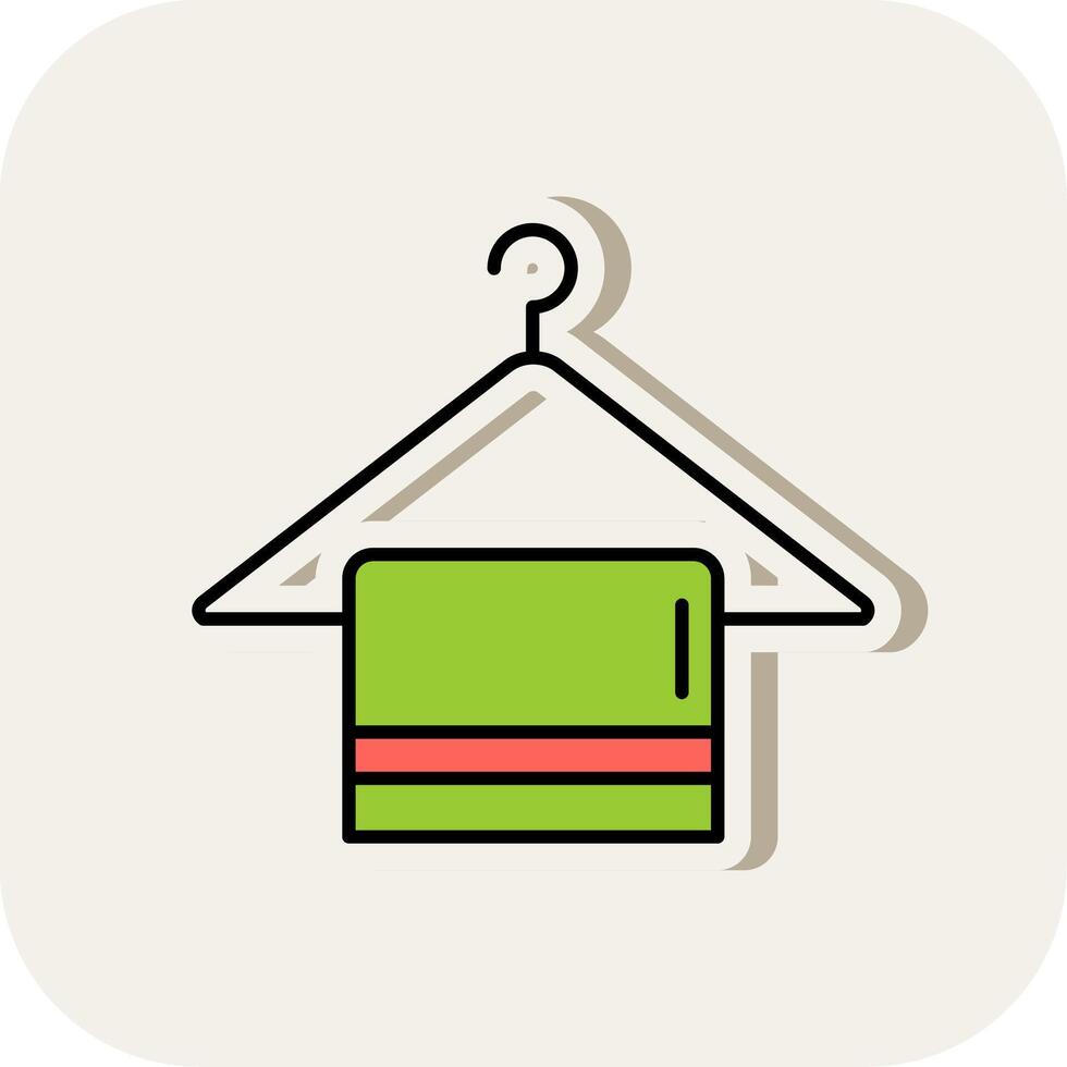 Towel Hanger Line Filled White Shadow Icon vector