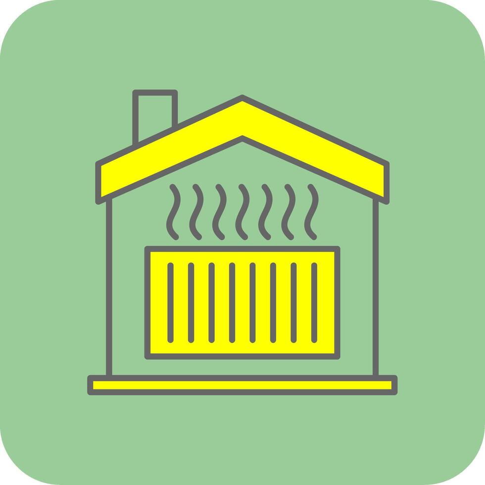 Heating Filled Yellow Icon vector
