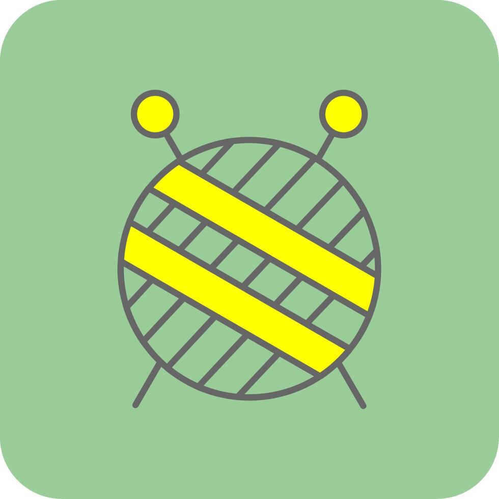 Knitting Filled Yellow Icon vector