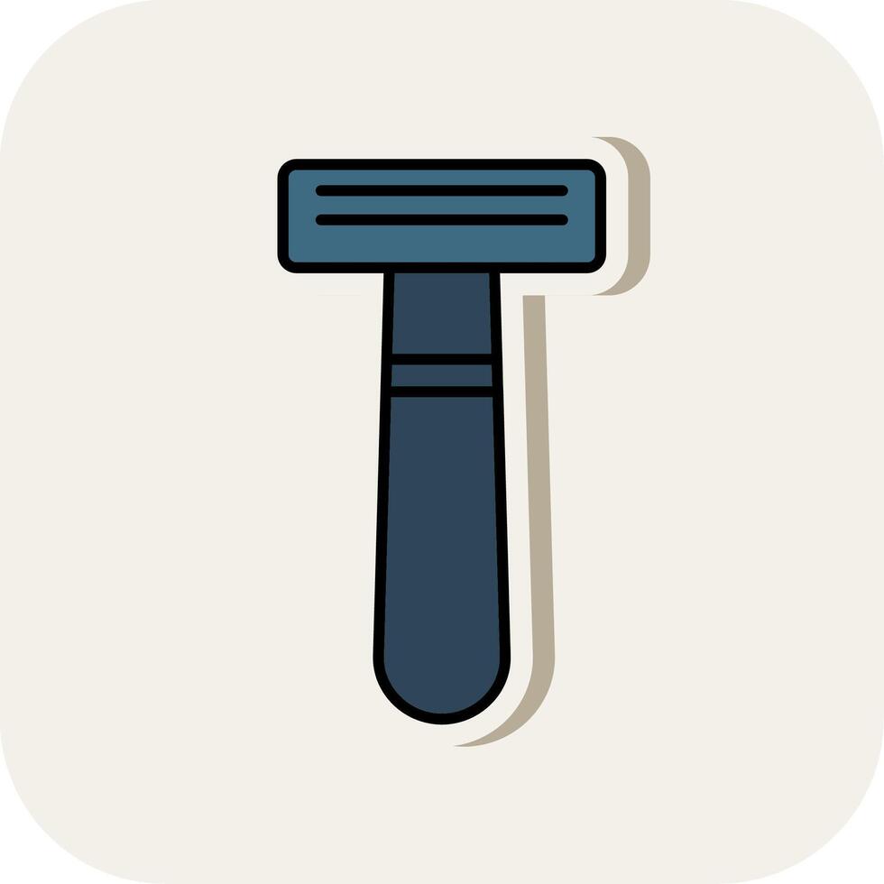 Shaving Razor Line Filled White Shadow Icon vector