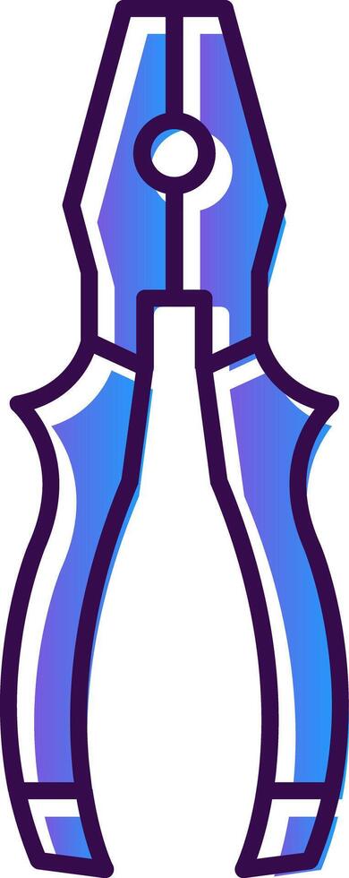 Pliers Gradient Filled Icon vector