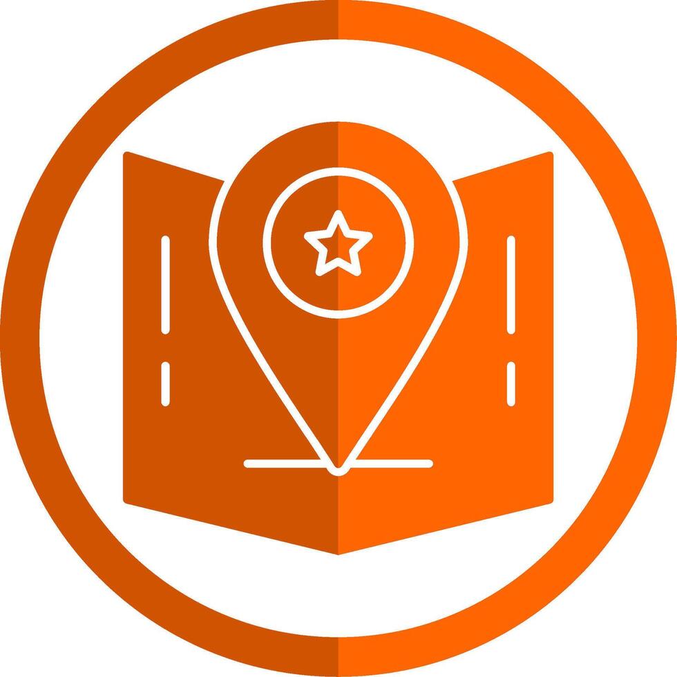 Gps Glyph Orange Circle Icon vector