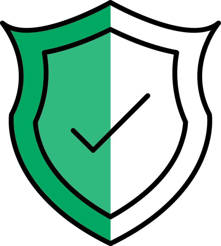 Protect Filled Half Cut Icon vector