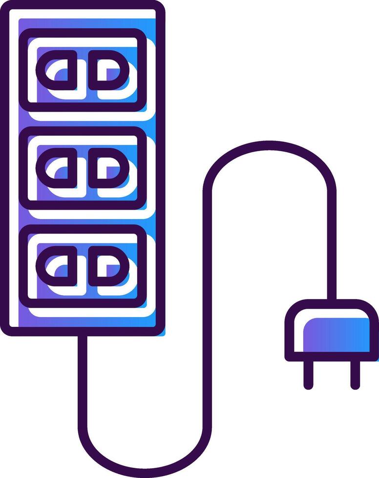 extensión cable degradado lleno icono vector