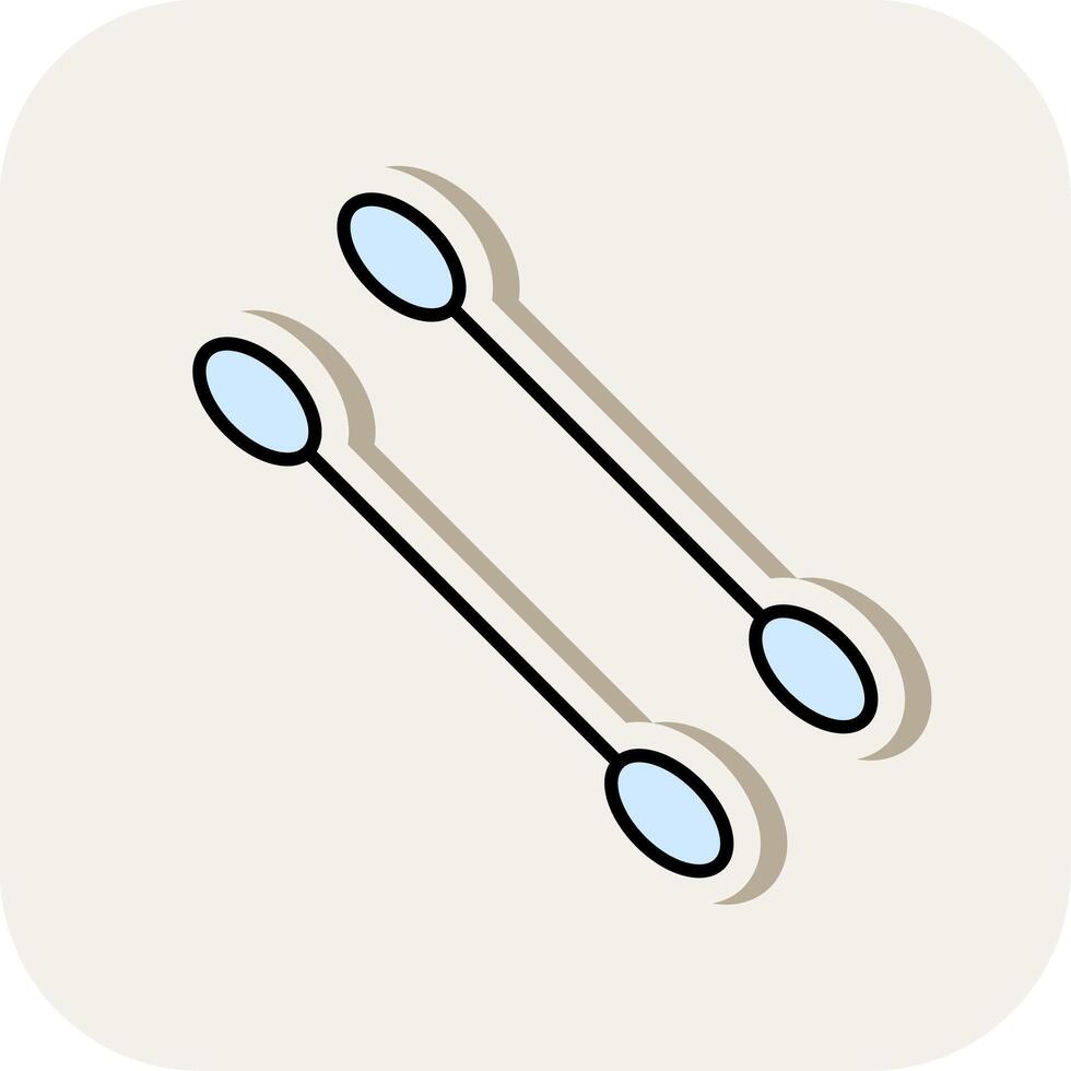 Cotton Swabs Line Filled White Shadow Icon vector
