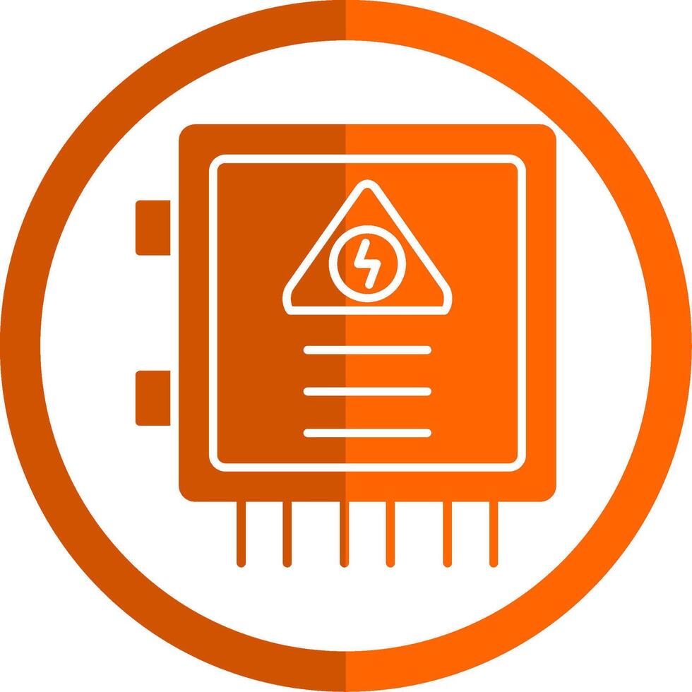 Fuse Box Glyph Orange Circle Icon vector