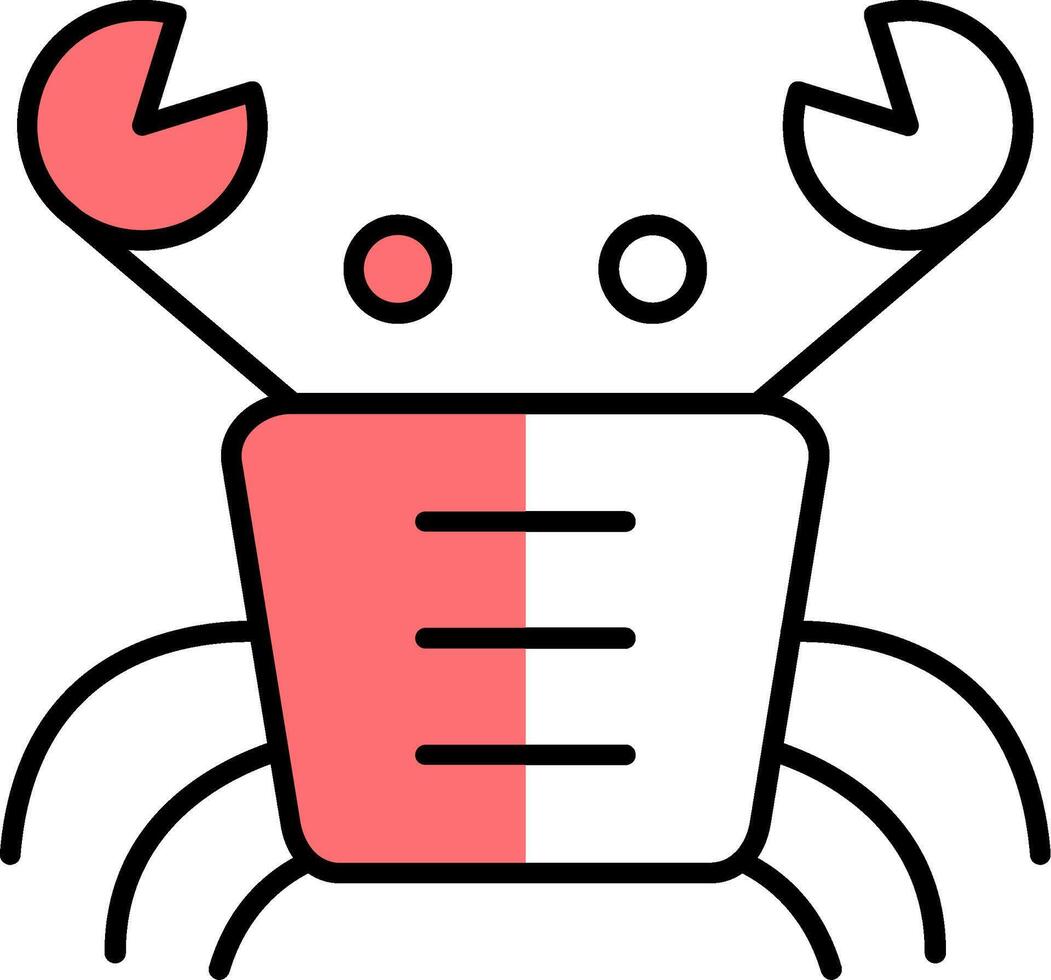 Crab Filled Half Cut Icon vector