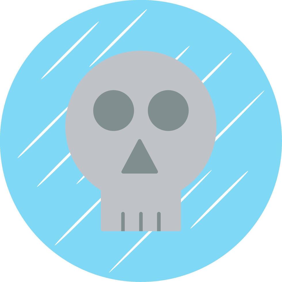 Skull Flat Blue Circle Icon vector