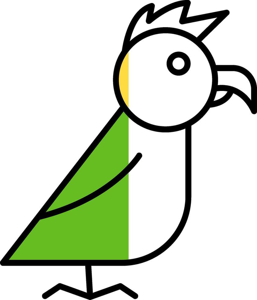 Parrot Filled Half Cut Icon vector