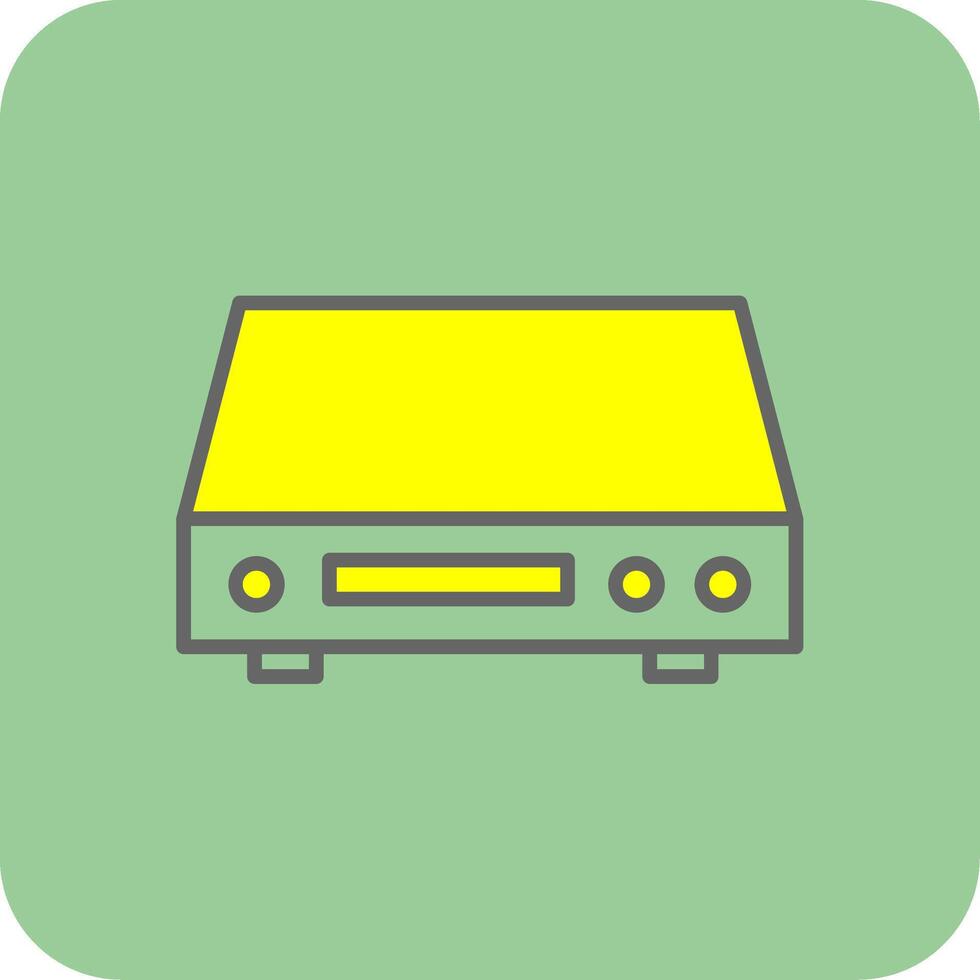 Dvd Player Filled Yellow Icon vector