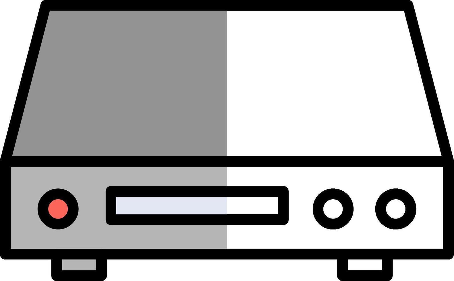 Dvd Player Filled Half Cut Icon vector