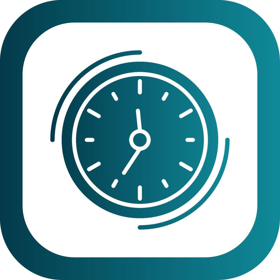 Clock Glyph Gradient Round Corner Icon vector