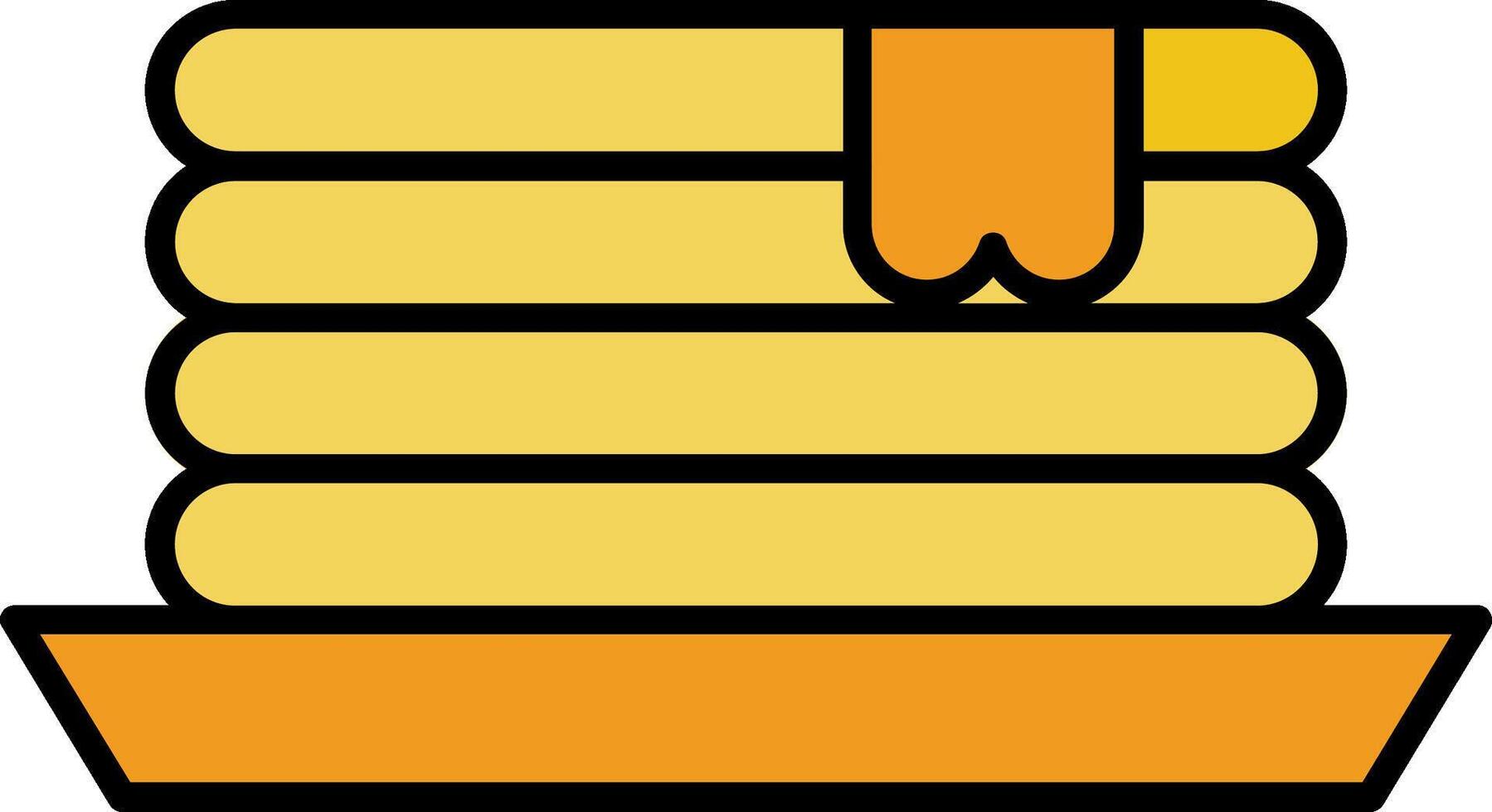 Pancake Line Filled White Shadow Icon vector