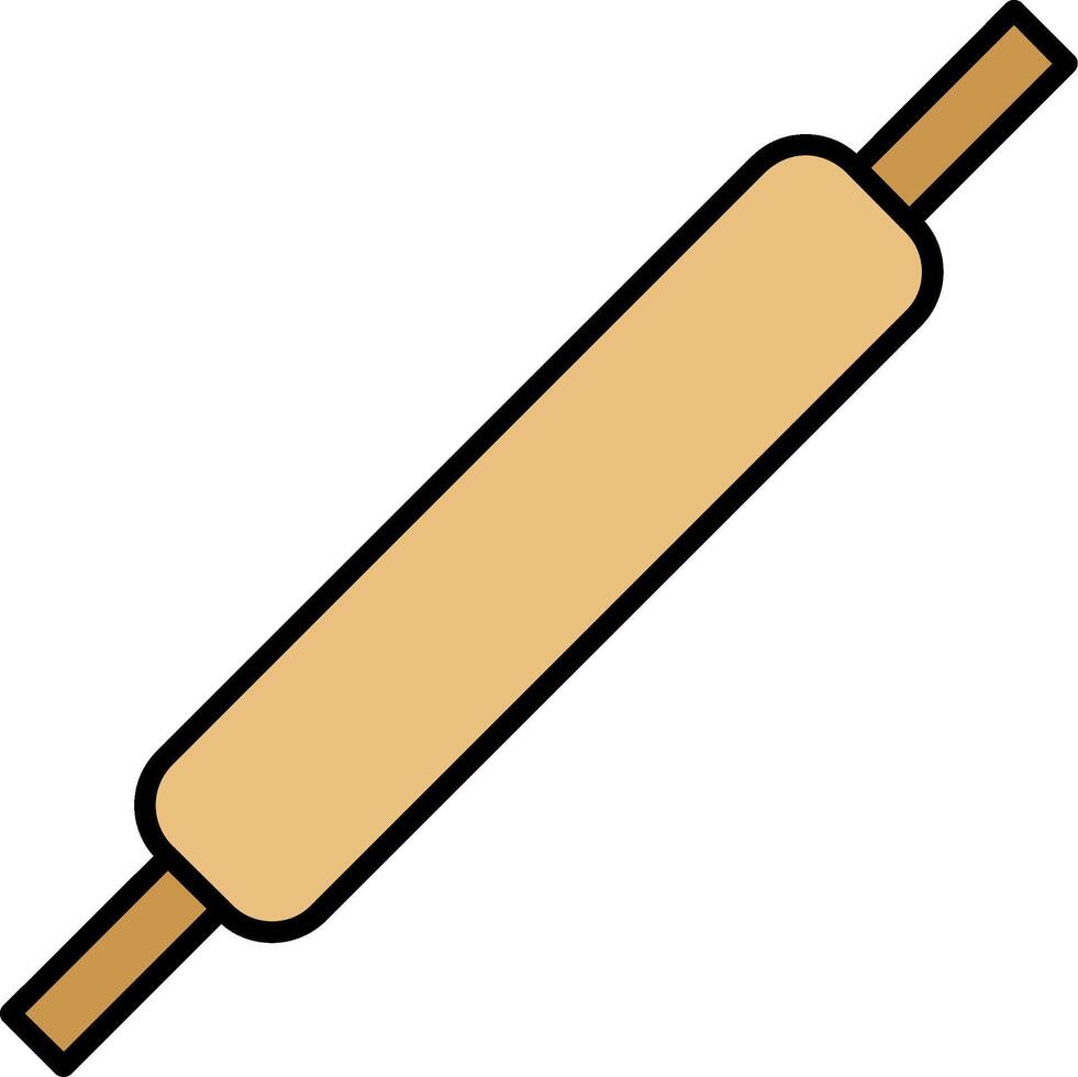 Rolling Pins Line Filled White Shadow Icon vector