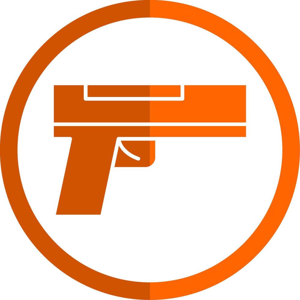 pistola glifo naranja circulo icono vector