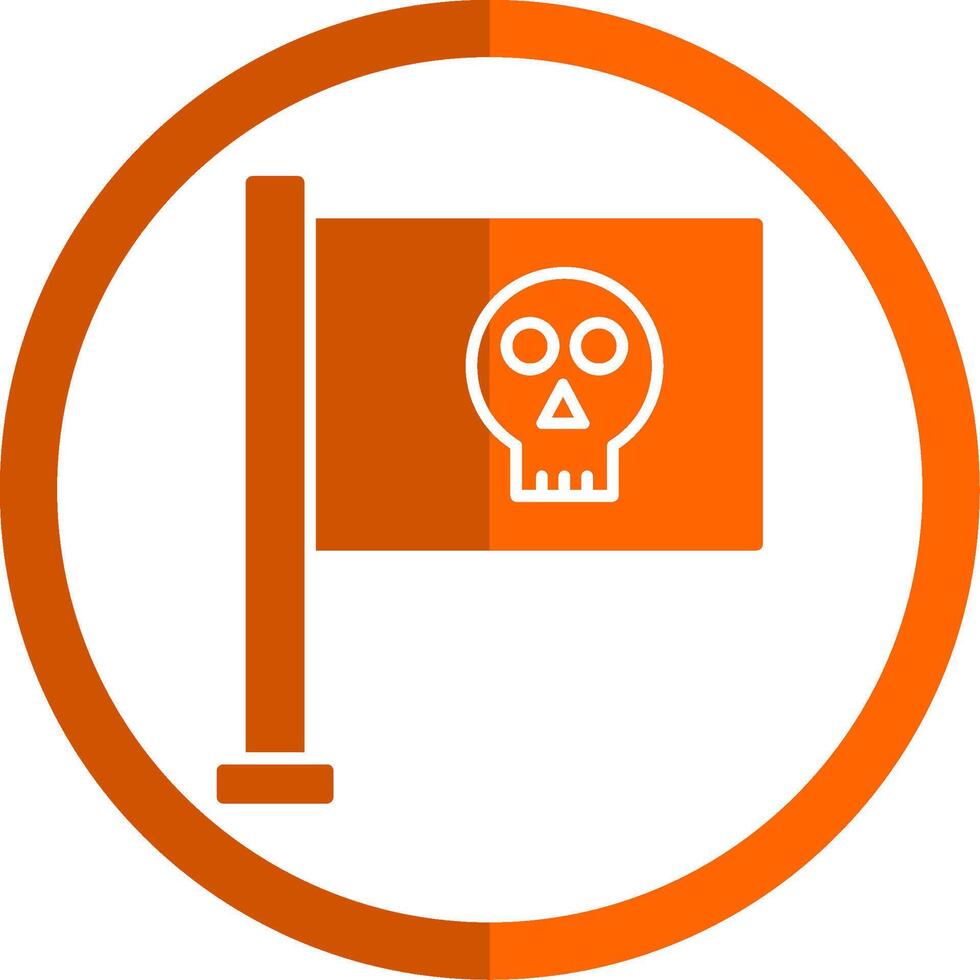 Pirate Flag Glyph Orange Circle Icon vector