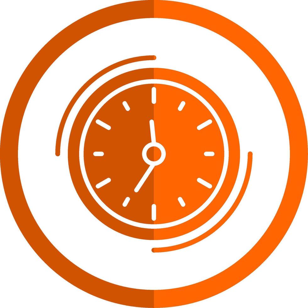 Clock Glyph Orange Circle Icon vector