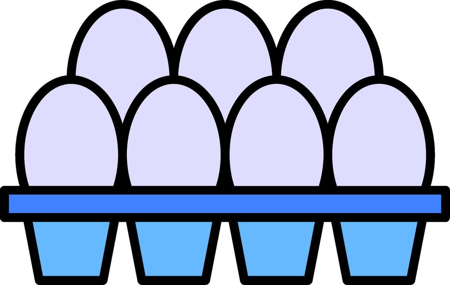 Egg Tray Line Filled White Shadow Icon vector