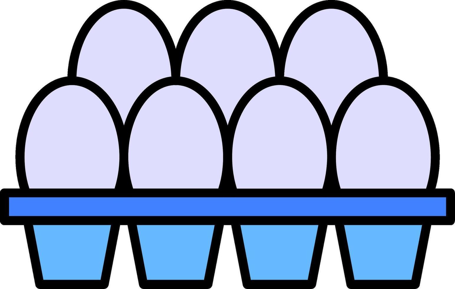 Egg Tray Line Filled White Shadow Icon vector