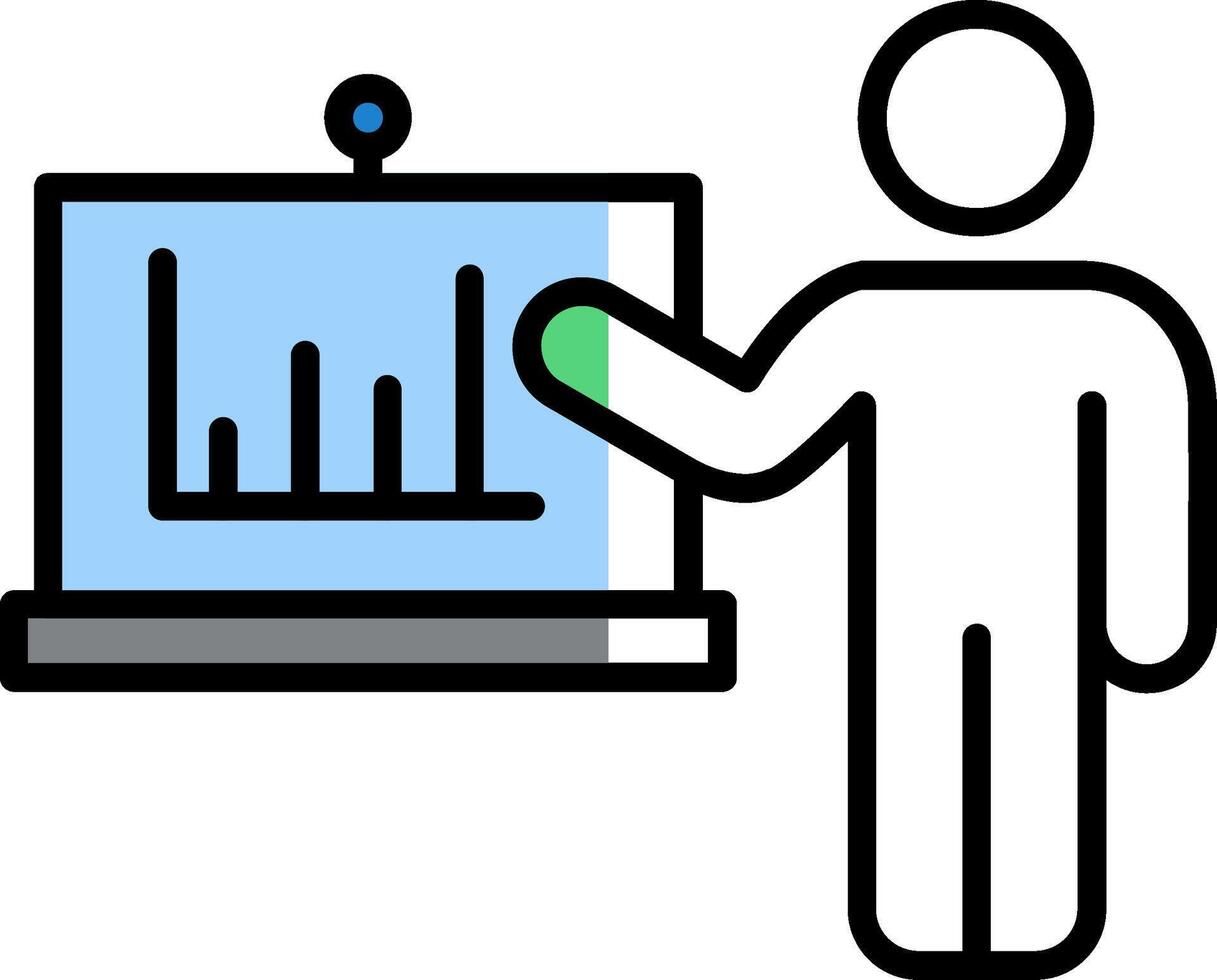 Presentation Filled Half Cut Icon vector