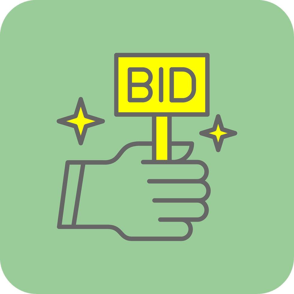 Bid Filled Yellow Icon vector