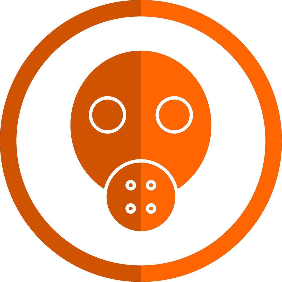 gas máscara glifo naranja circulo icono vector
