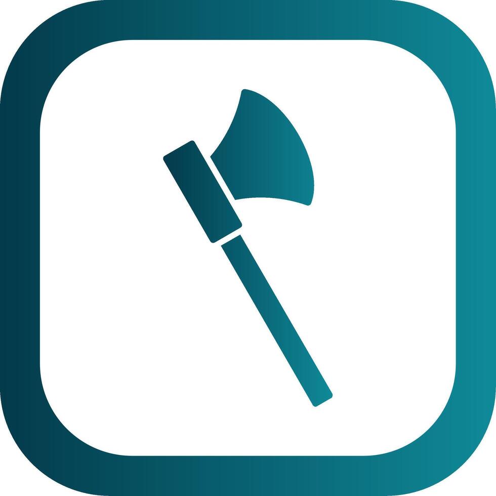 Axe Glyph Gradient Round Corner Icon vector