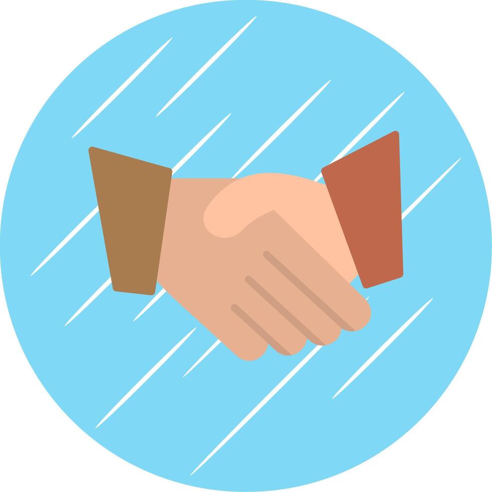 Hand Shaking Flat Blue Circle Icon vector