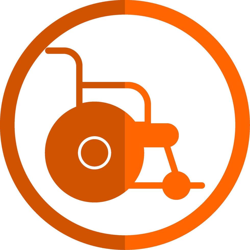 Wheelchair Glyph Orange Circle Icon vector