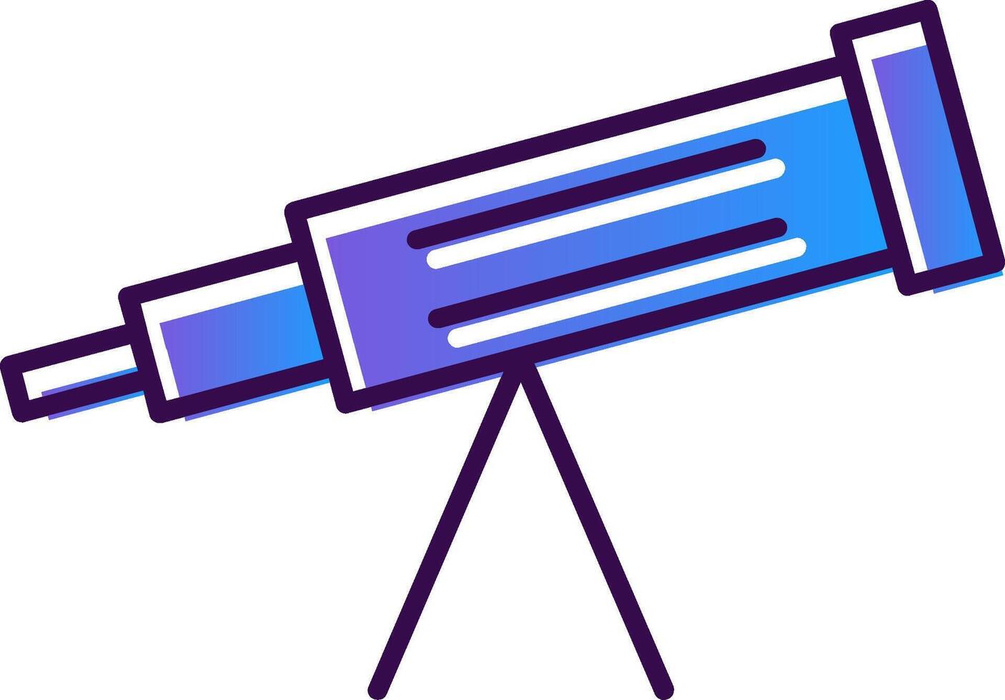 Telescope Gradient Filled Icon vector