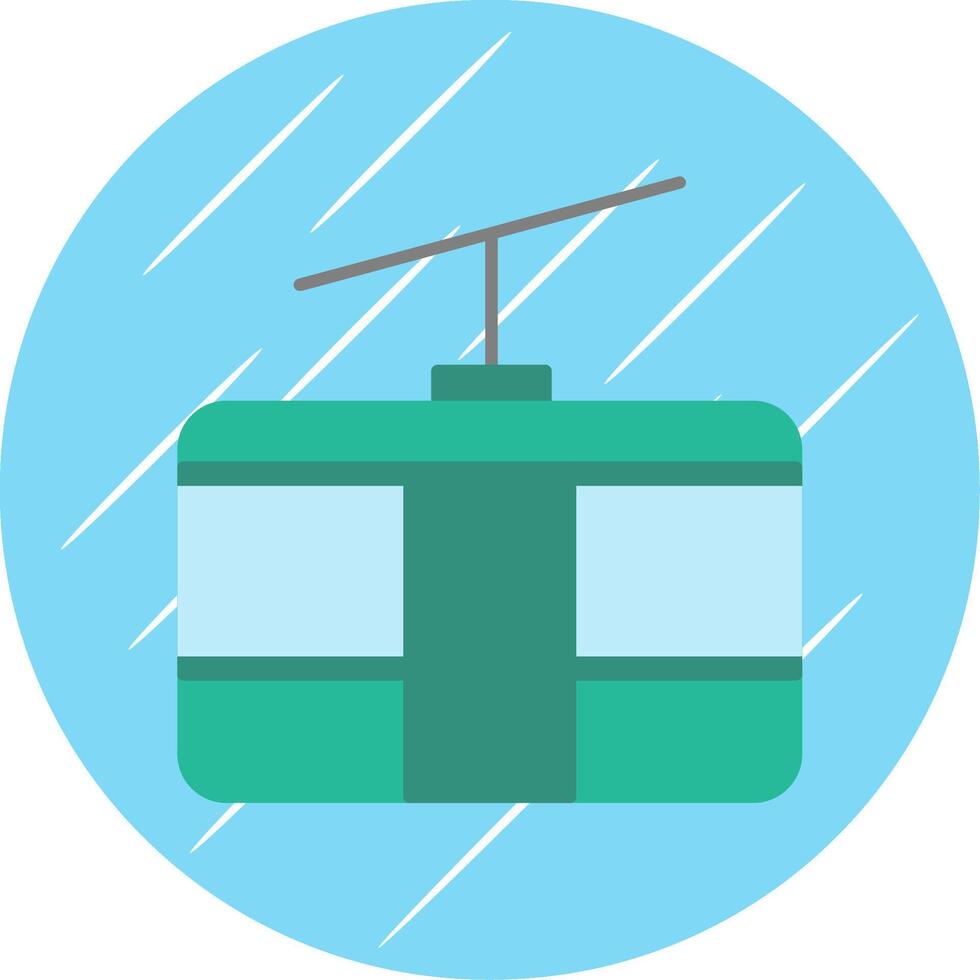 Cableway Flat Blue Circle Icon vector