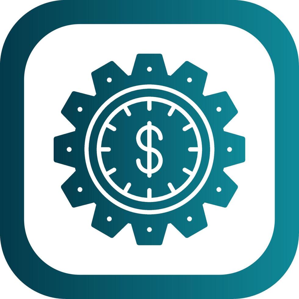 Time Is Money Glyph Gradient Round Corner Icon vector