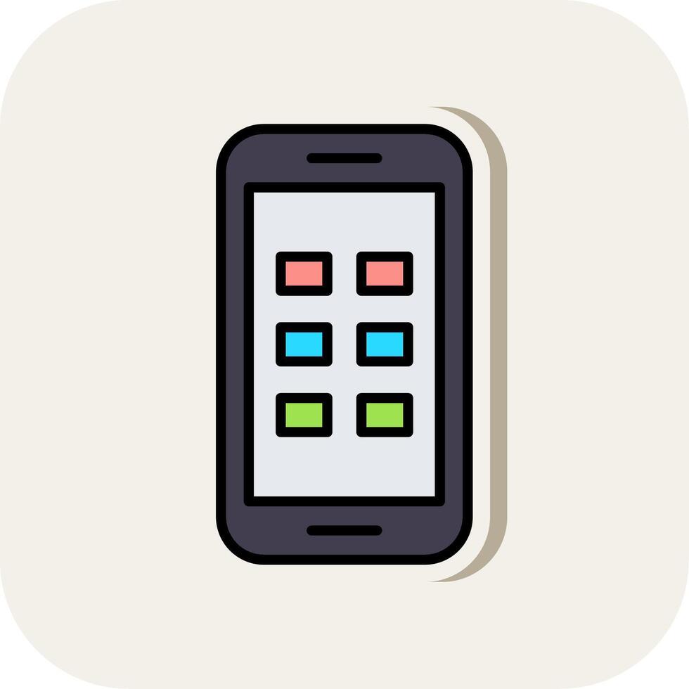 Phone Line Filled White Shadow Icon vector