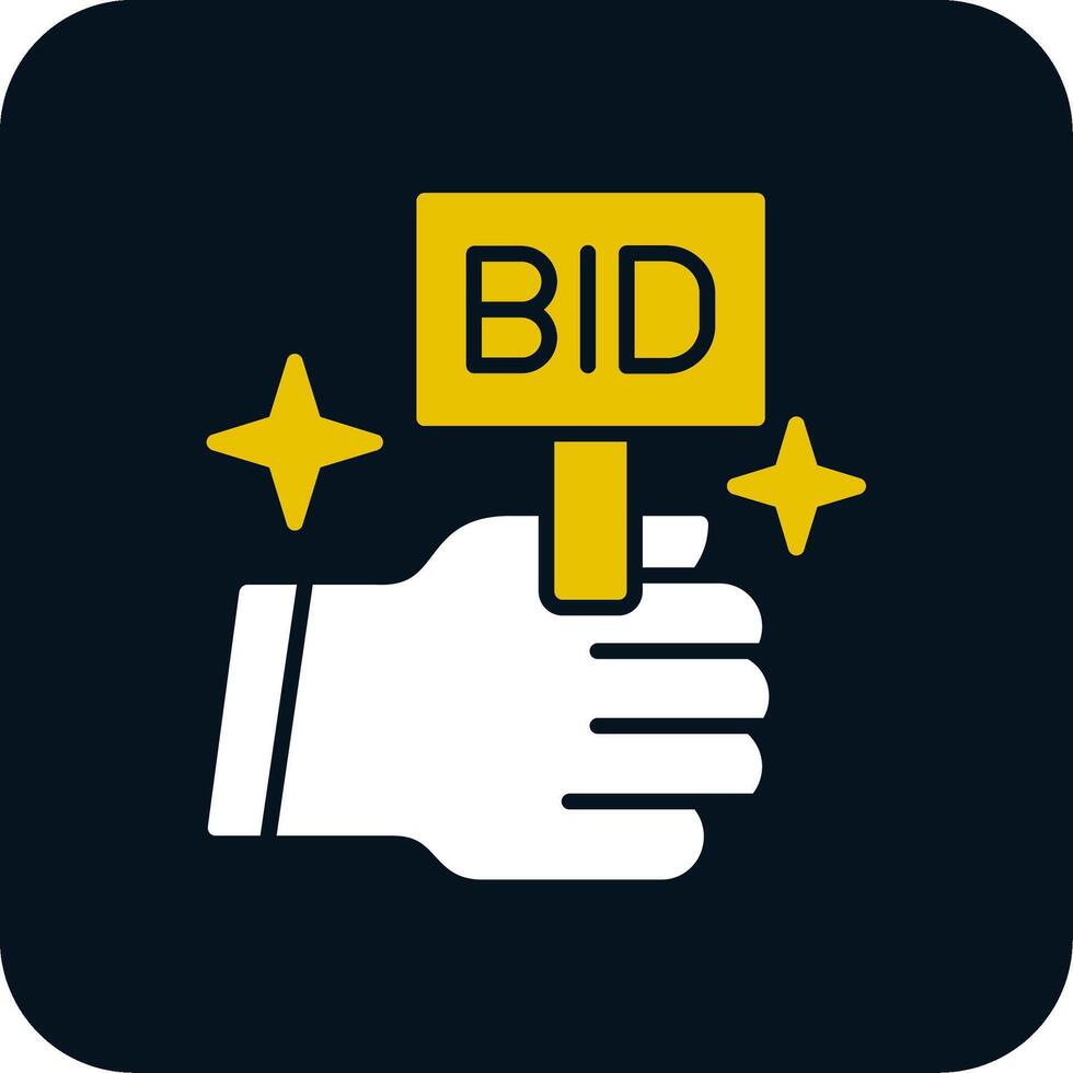 Bid Glyph Two Color Icon vector