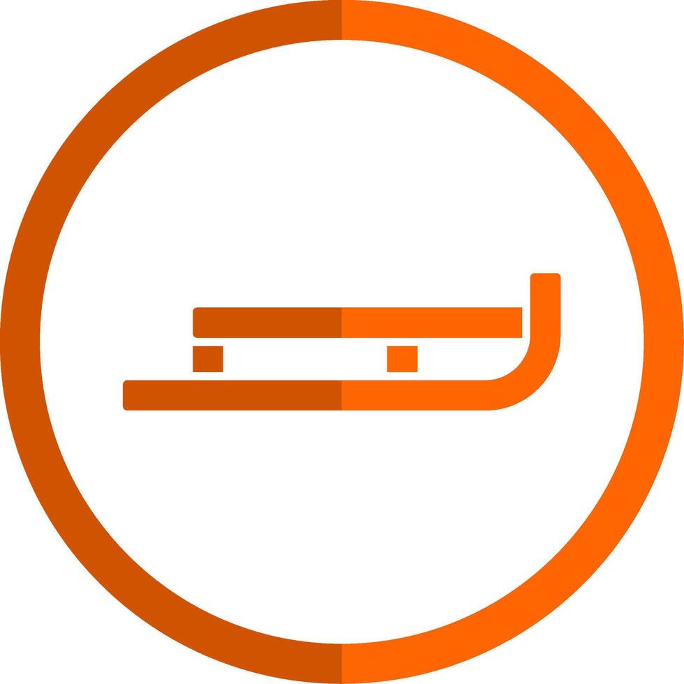 Sled Glyph Orange Circle Icon vector