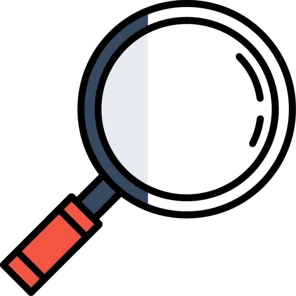 Magnifying Glass Filled Half Cut Icon vector