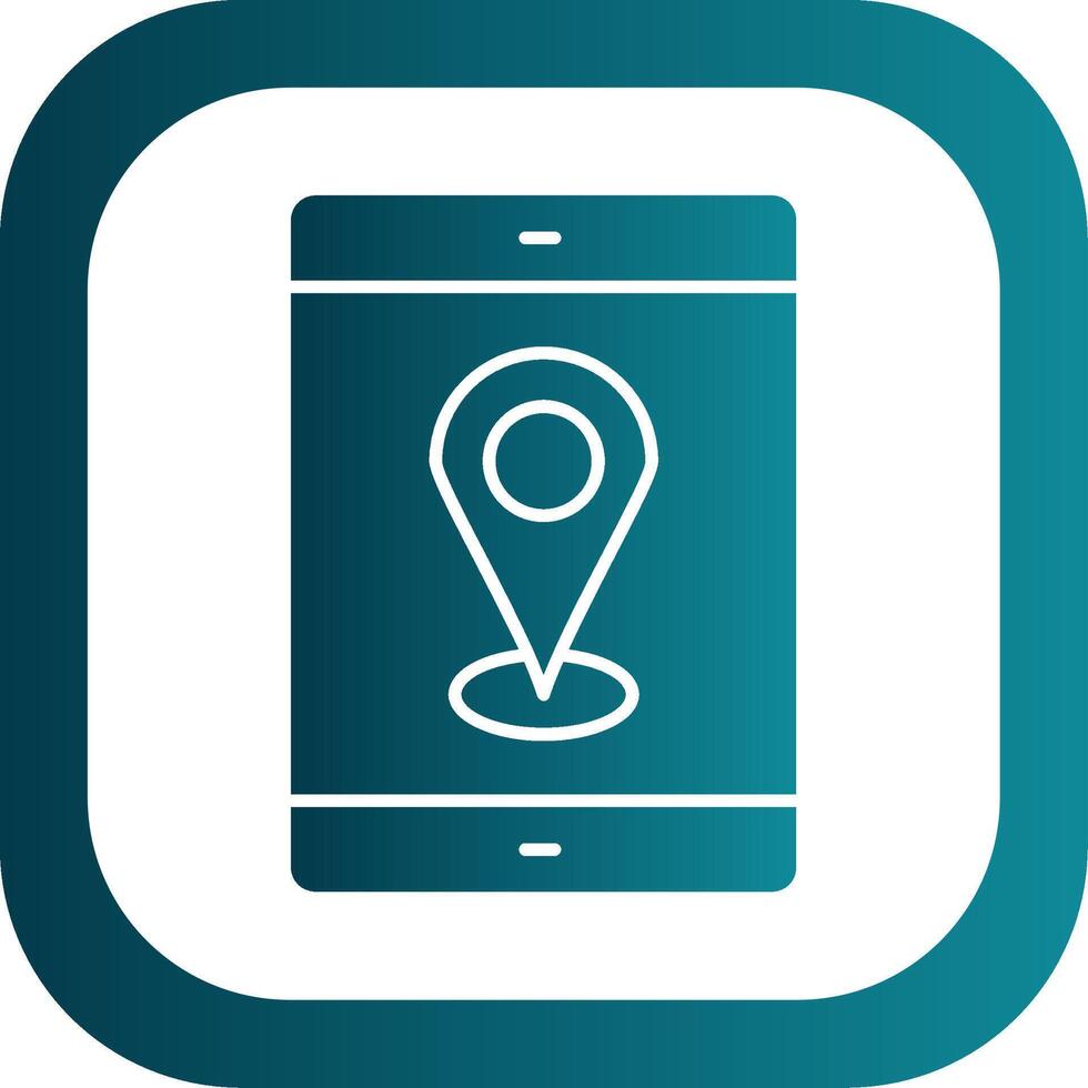 Mobile Gps Glyph Gradient Round Corner Icon vector