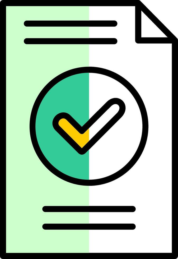 Verified Filled Half Cut Icon vector