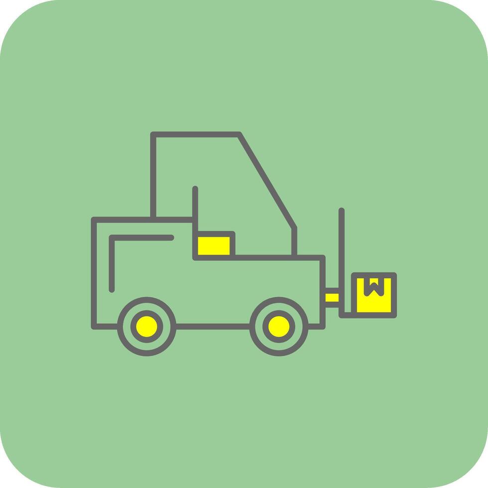 Forklift Filled Yellow Icon vector