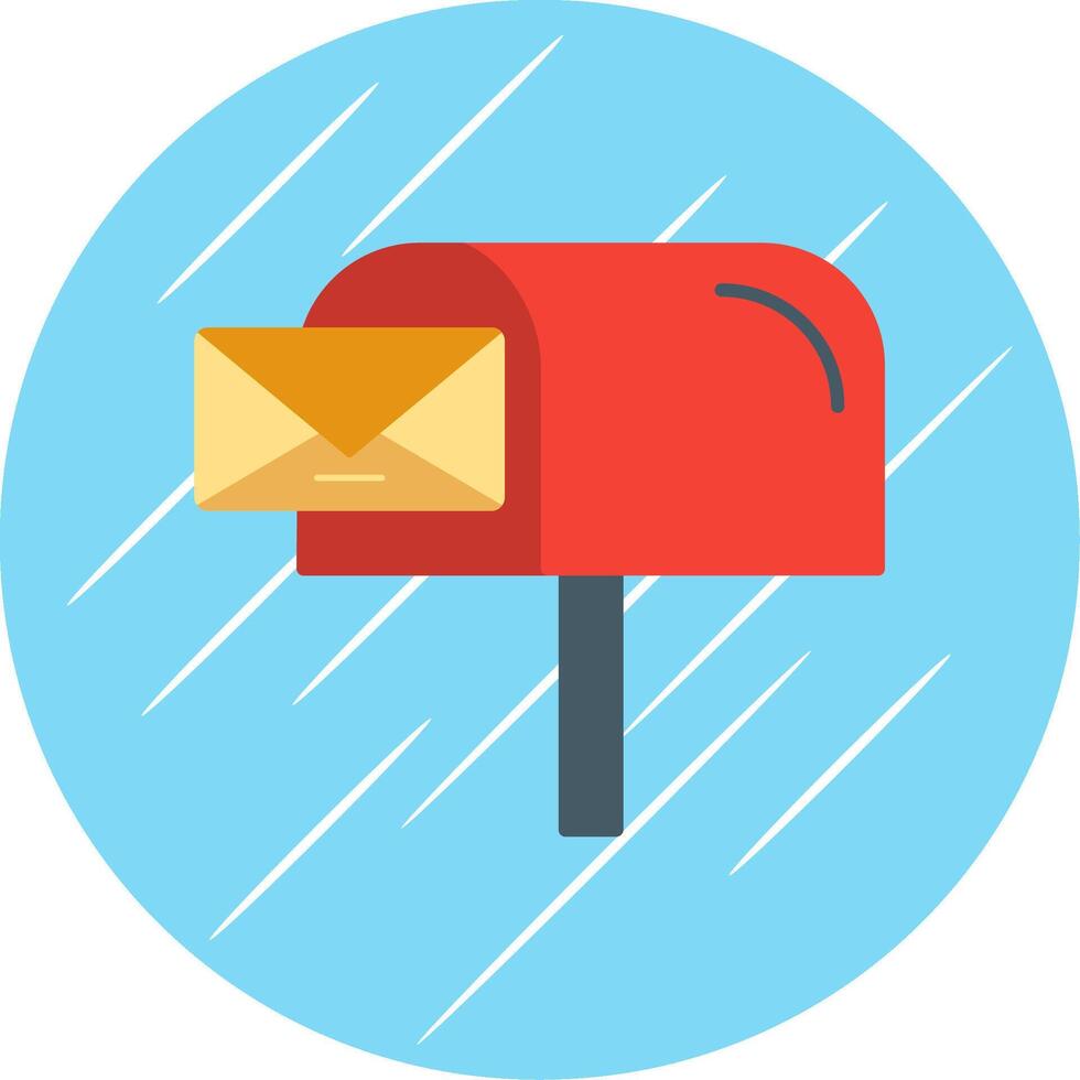 Mail Box Flat Blue Circle Icon vector