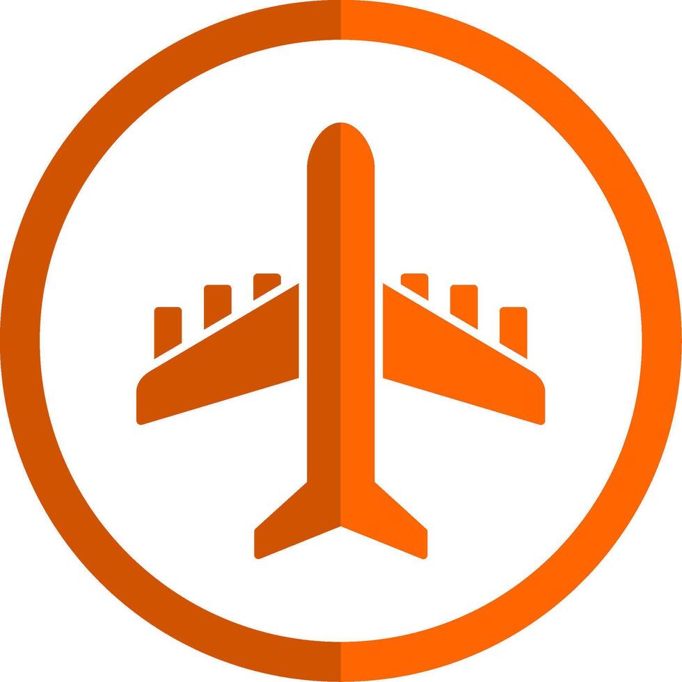 Plane Glyph Orange Circle Icon vector