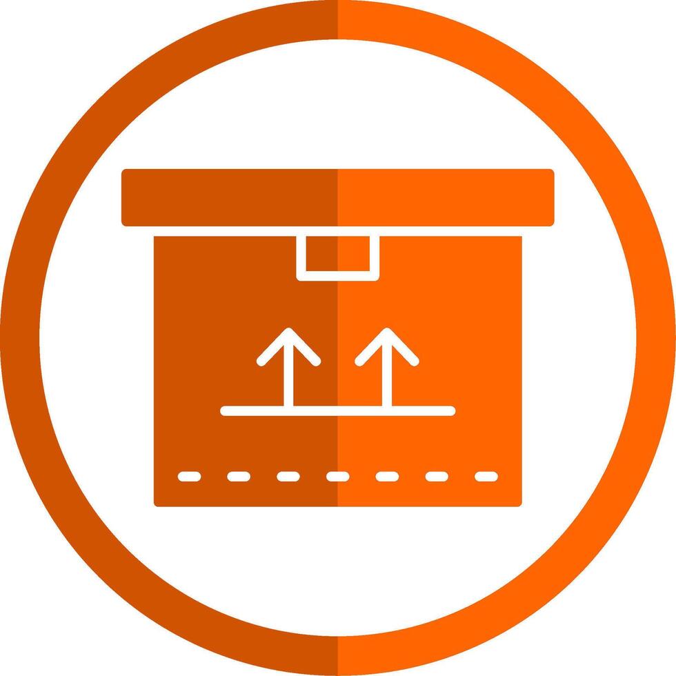 Cardboard Box Glyph Orange Circle Icon vector