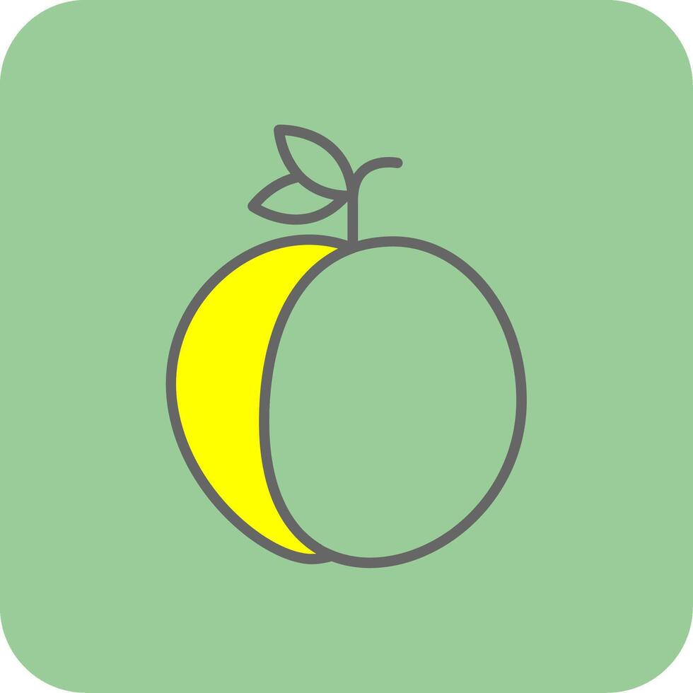 Peach Filled Yellow Icon vector