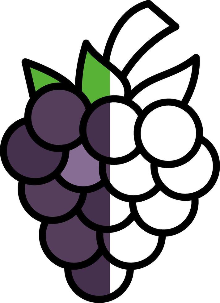 Blackberry Filled Half Cut Icon vector
