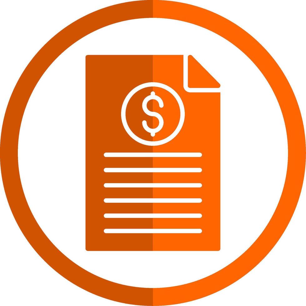 Invoice Glyph Orange Circle Icon vector