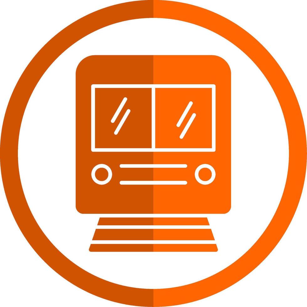 tren glifo naranja circulo icono vector