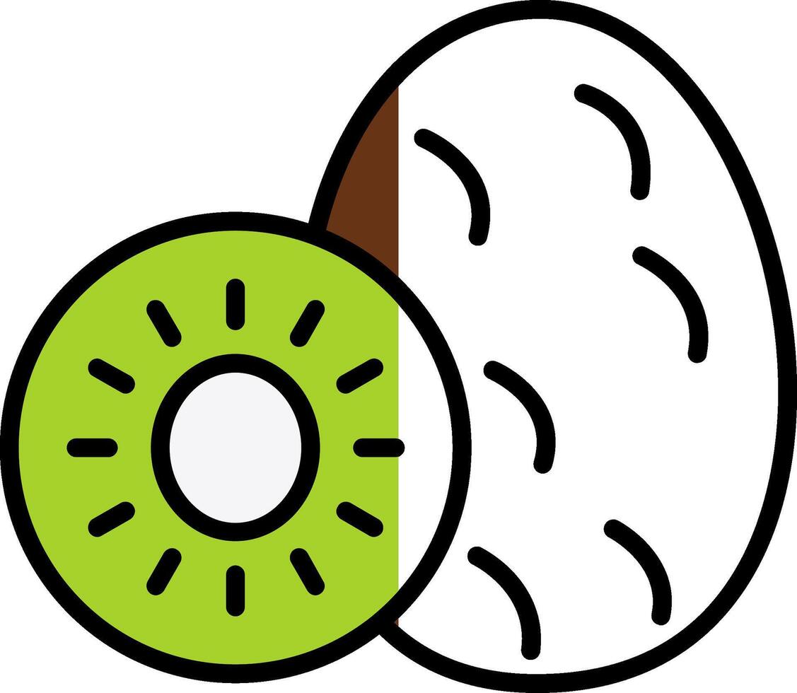 Kiwi Filled Half Cut Icon vector