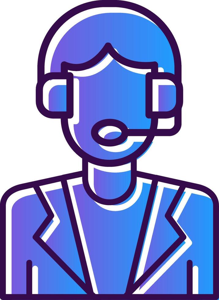 Customer Service Gradient Filled Icon vector